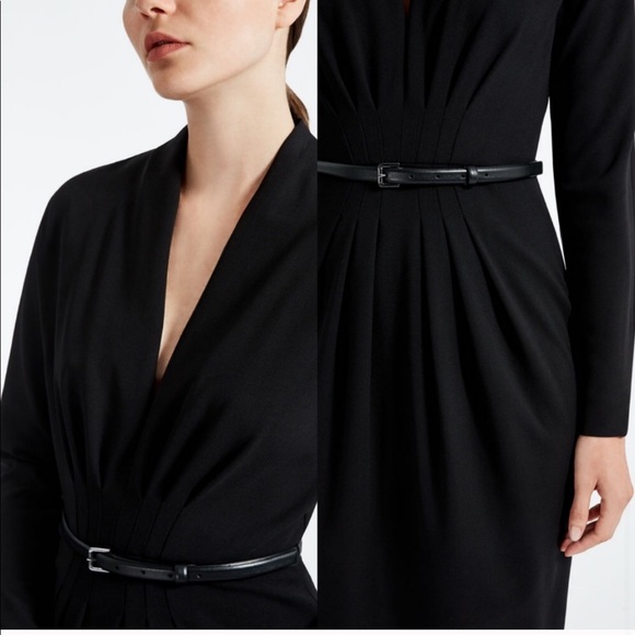 MaxMara Black Afosi Virgin Wool Long Sleeve Dress - Picture 7 of 8
